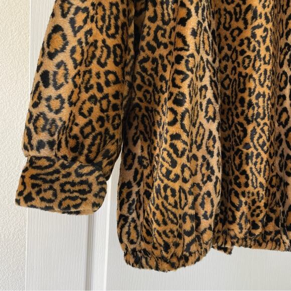 Dennis Basso Leopard Print Faux Fur Coat 1X Vintage Animal Print Mob Wife Style - Picture 14 of 16